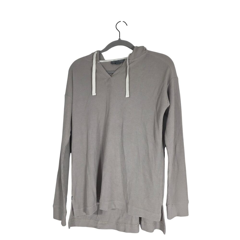 Free Fly Women's Small Bamboo Waffle Hoodie Grey Loungewear Coastal Oversized